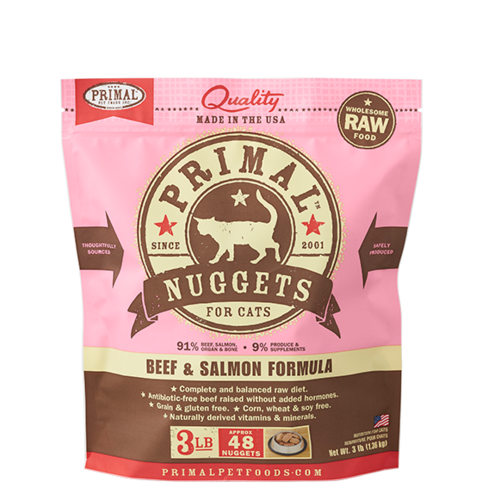 Primal Nuggets Raw Frozen Feline Beef & Salmon Formula