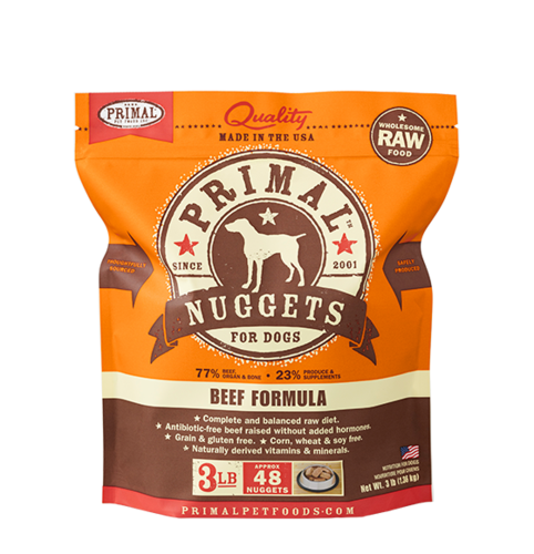 Primal Nuggets Raw Frozen Canine Beef Formula