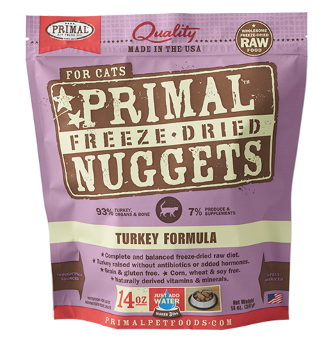Primal Nuggets Raw Freeze-Dried Feline Turkey Formula