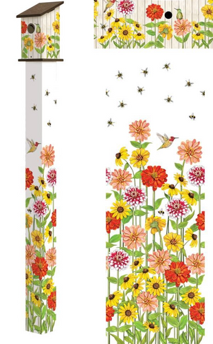 Birds and Bees 6' Birdhouse Art Pole