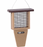 SUET FEEDER WITH TAIL PROP FOR SINGLE CAKE IN TAUPE AND BROWN RECYCLED PLASTIC