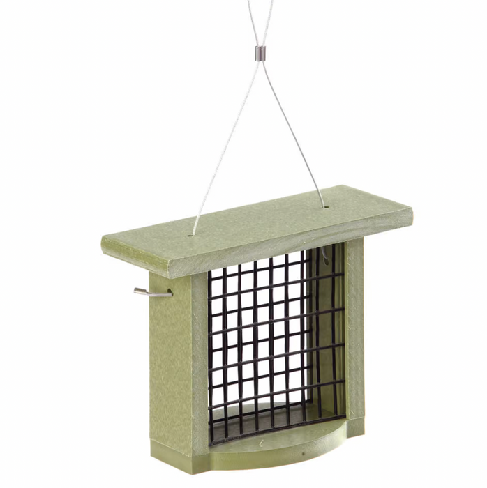 SUET FEEDER FOR SINGLE CAKE IN GREEN RECYCLED PLASTIC
