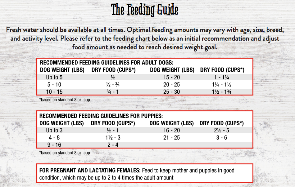 Stella and sales chewy's feeding guidelines