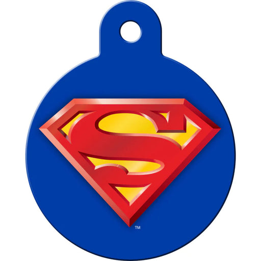 Superman Logo Large Circle Pet ID Tag