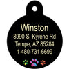 Multi Color Paw Print Dog Tag