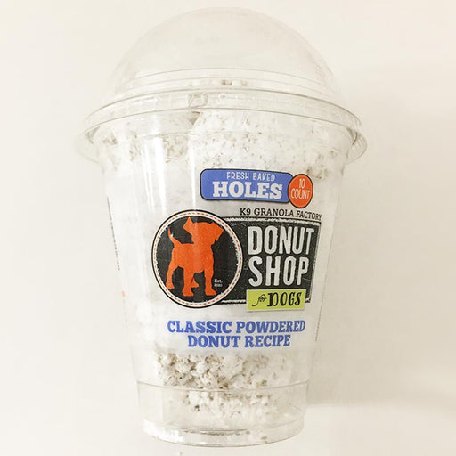 K9 Granola Factory Fresh Baked Donut Holes for Dogs - Organic Powdered Sugar 10ct.