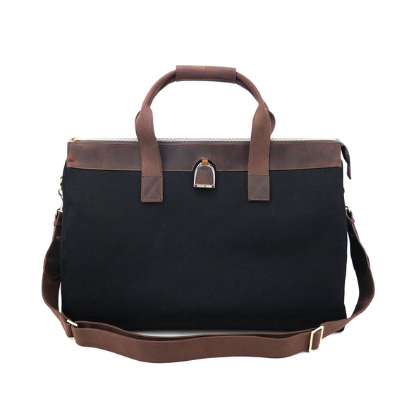 OAKBARK & CHROME WEEKENDER BAG IN HAVANA & BLACK