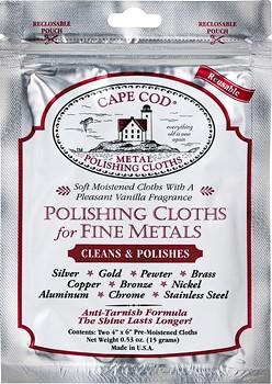 Cape Cod Cleans Polishing Cloths for Fine Mtals - Twin Pack for