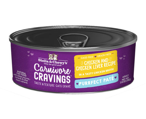 Stella & Chewy's Carnivore Cravings Purrfect Pate Chicken & Chicken Liver Pate Recipe in Broth - 2.8 Ounce Can