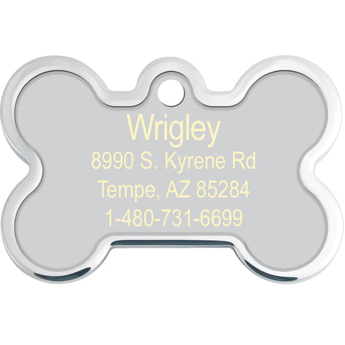 Lilac Lattice Print Dog Tag with Raised Edge