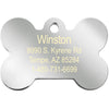 Bone Shape Chrome Plated Crystal Dog Tag, Large