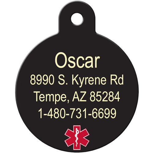 Medical ID Dog Tag, Large Circle