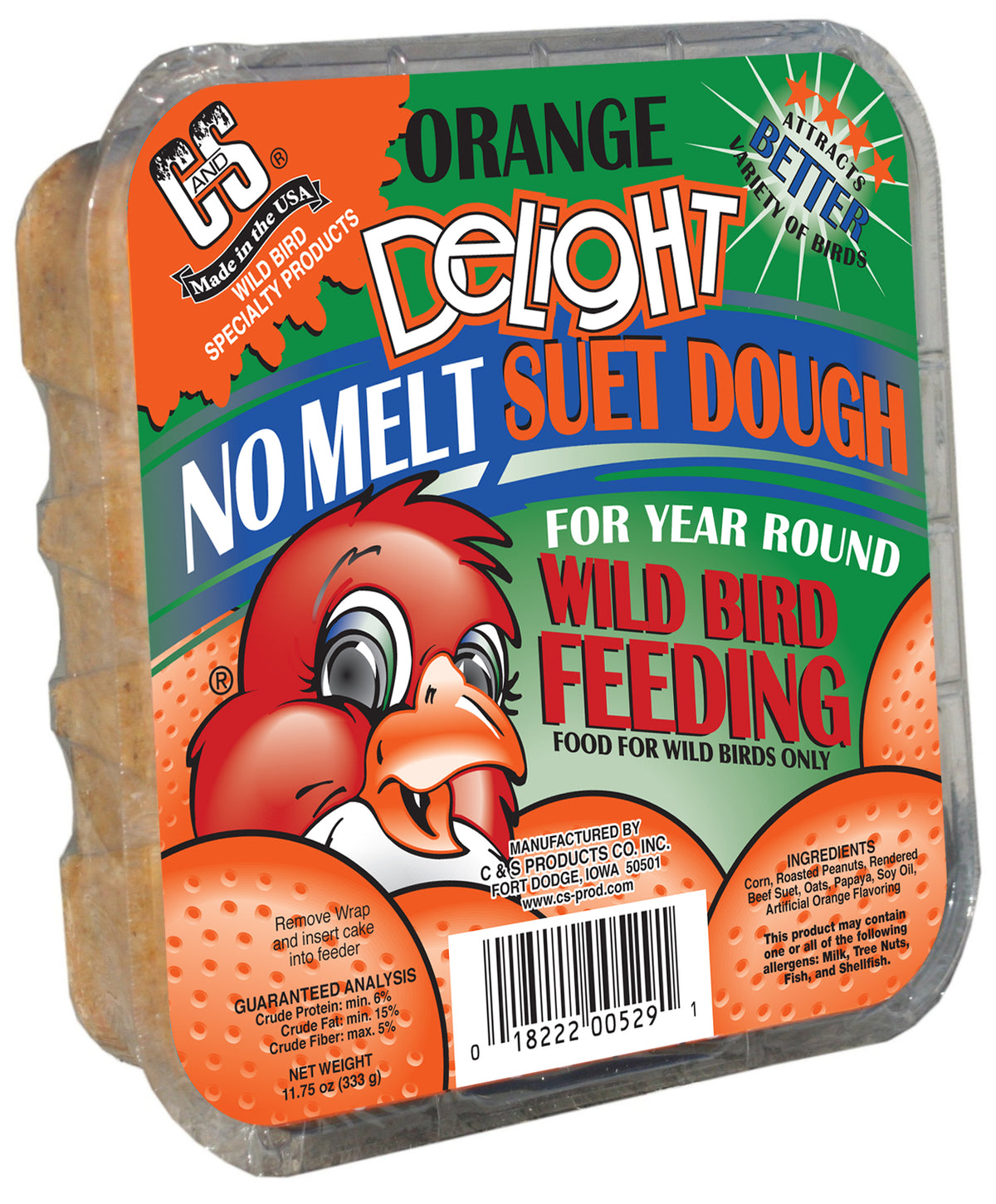 Orange Delight No Melt Wild Bird Suet Dough — Agri Feed Pet Supply