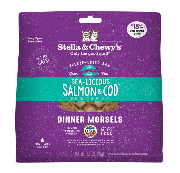 Stella & Chewy's Freeze-Dried Morsels for Cats - Sea-Licious Salmon & Cod Recipe