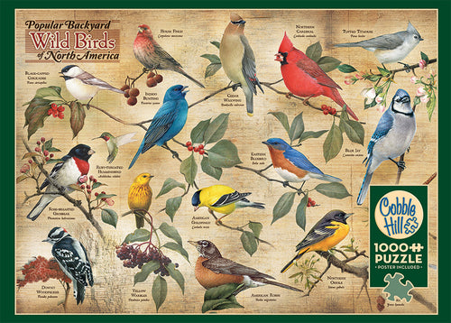 POPULAR BACKYARD WILD BIRDS OF NORTH AMERICA 1,000 PIECE PUZZLE