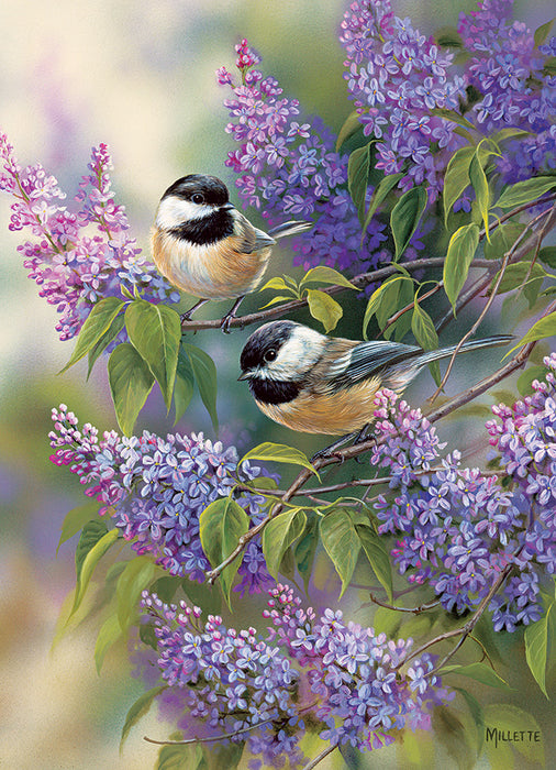 CHICKADEES AND LILACS 1,000 PIECE PUZZLE
