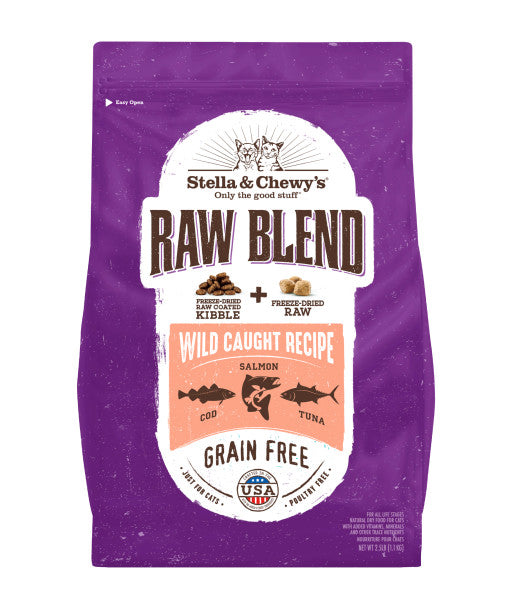 Stella & Chewy's Baked Kibble for Cats - Raw Blend Wild-Caught Recipe